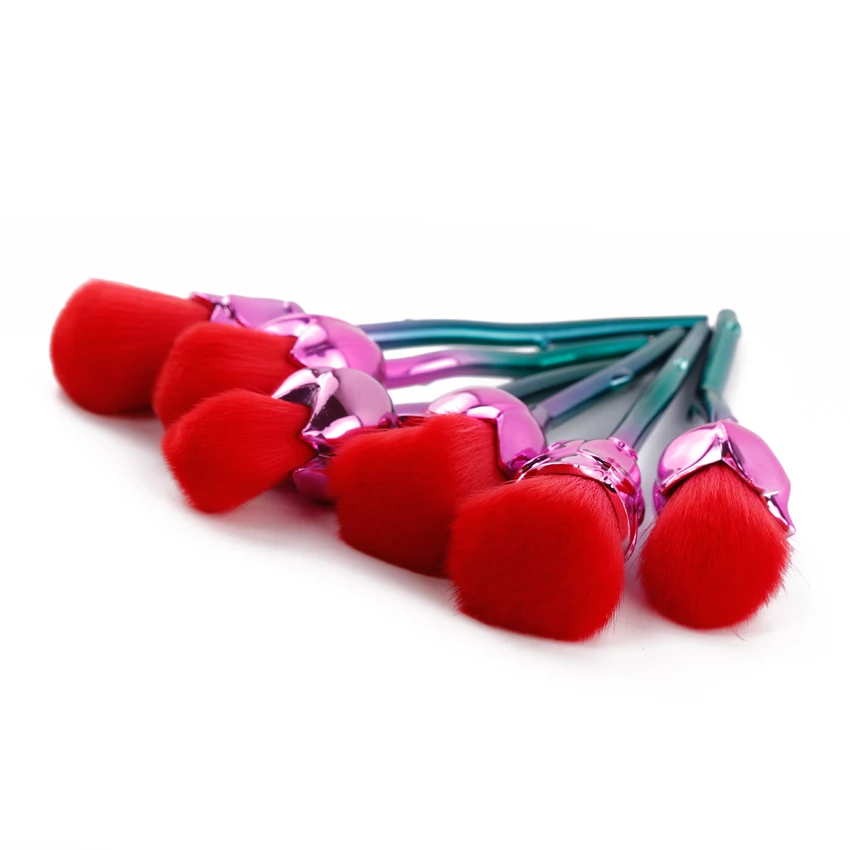 Градиент Цвет 6 шт. Золотая Роза в форме Макияж Расчёски для волос Основа