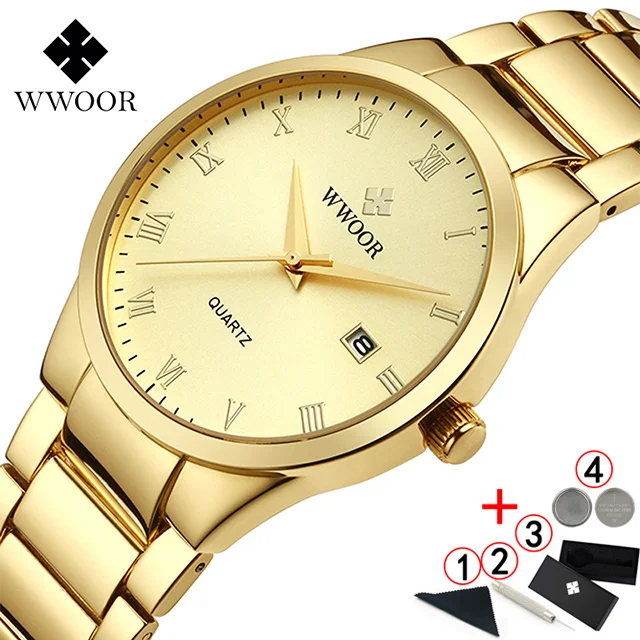 full gold with box Мужские часы люксовый бренд полностью черные наручные часы мужские часы лучший бренд Роскошные модные спортивные деловые часы - Цвет: full gold with box