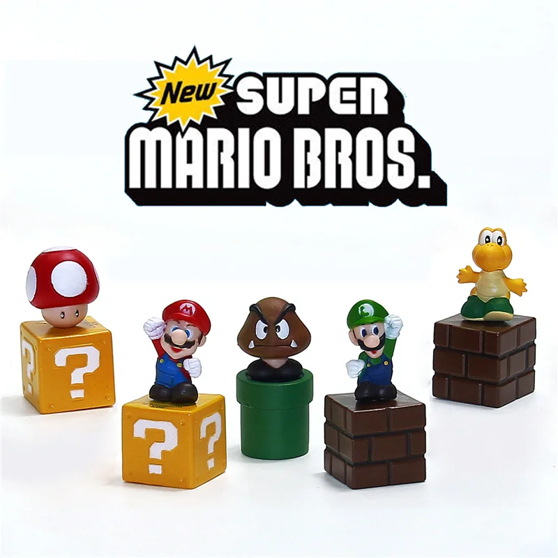 Новый Super Mario Bros цифры игрушка комплект 5 см 2 &quotМарио Гумба Луиджи Купа