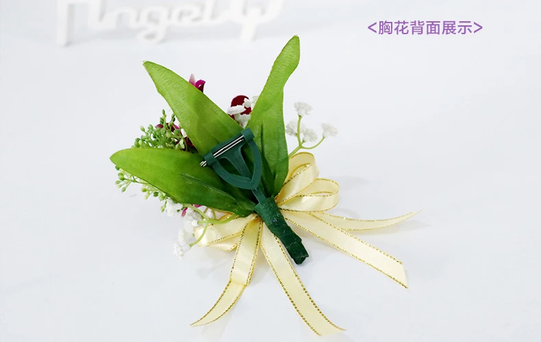 

5Pcs/Lot Handmade Corsages Groom Groomsmen Boutonniere Artificial Flower Corsage Wedding Supplies Meeting Suit Brooch Flowers