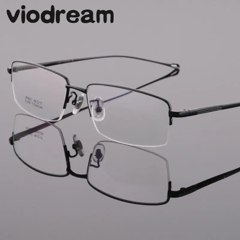 

Viodream Ultralight Pure Titanium Half Business Glasses Frame Men Myopia Reading Optical Glasses Spectacle Frame Oculos De Grau