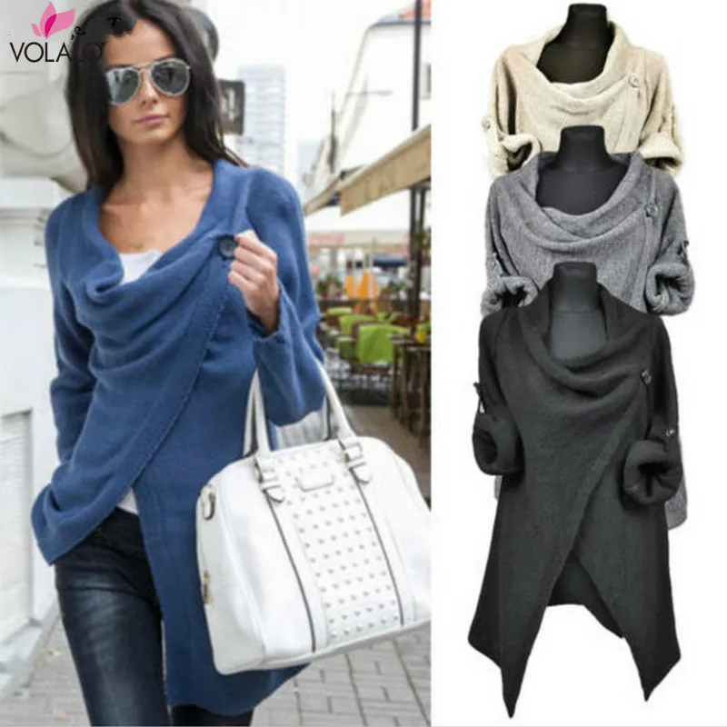 Женский вязаный зимний теплый кардиган с длинным рукавом и бахромой|Женские