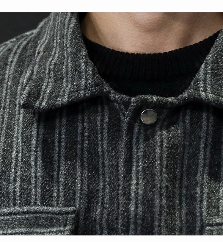 Мужской полосатый Тренч 5XL зимнее пальто мужское модное однобортное пальто с отложным воротником мужская куртка 4XL#3013