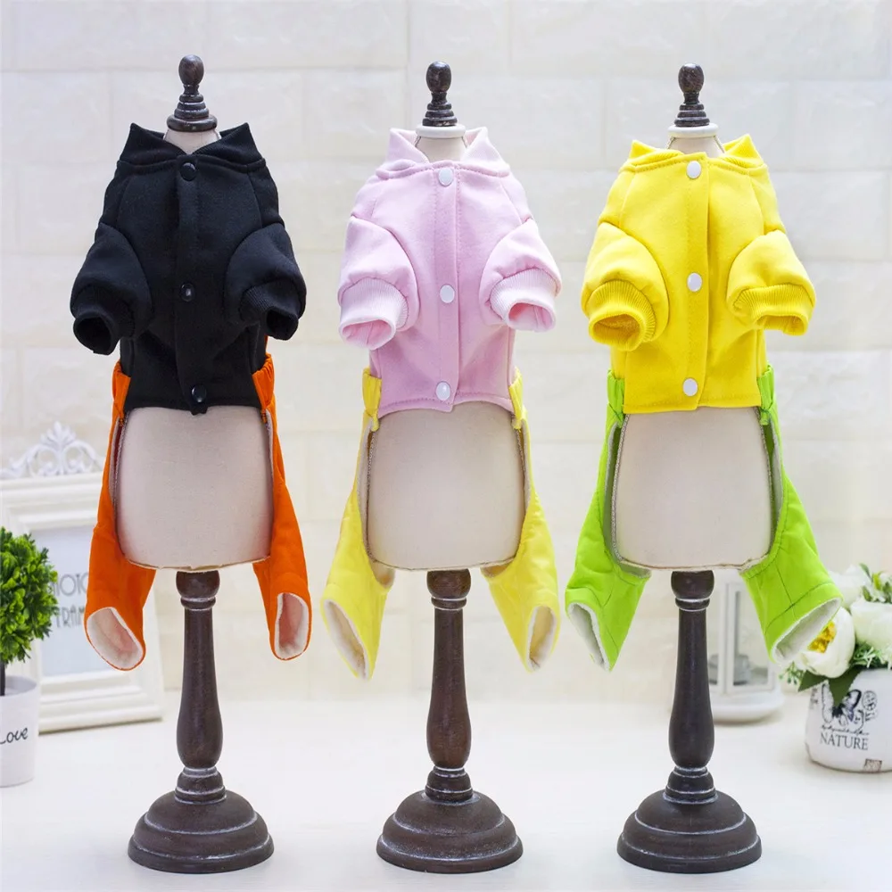 Комбинезон для домашних питомцев FE4 теплый джинсовый комбинезон на четыре лапы