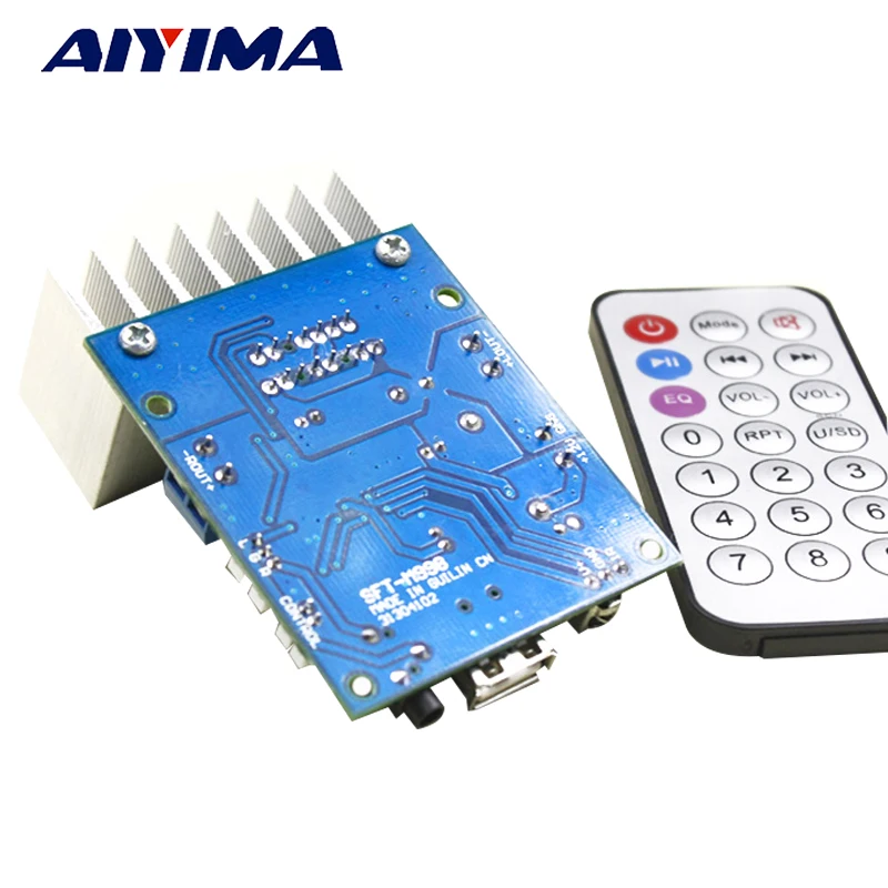 AIYIMA 2,0 Amplificador TDA7297 усилители мощности аудио плата с MP3 WAV декодер не допускающий потерь плата 12 В 15 Вт x 2 Amp