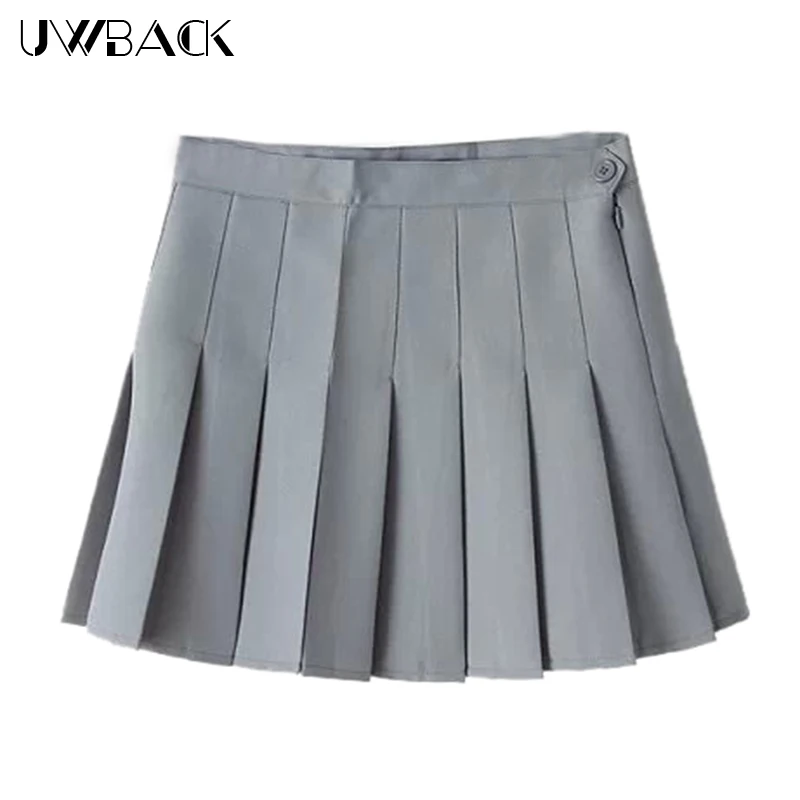 Женская плиссированная юбка Uwback 8 видов цветов трапециевидной формы с высокой