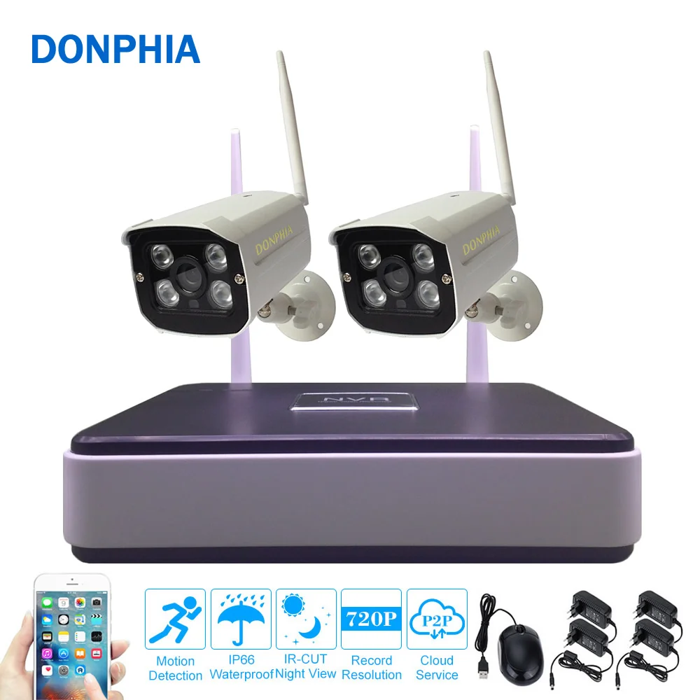 Беспроводной безопасности Системы 720 P наблюдения IP Камера комплект 2 шт. Wi Fi NVR