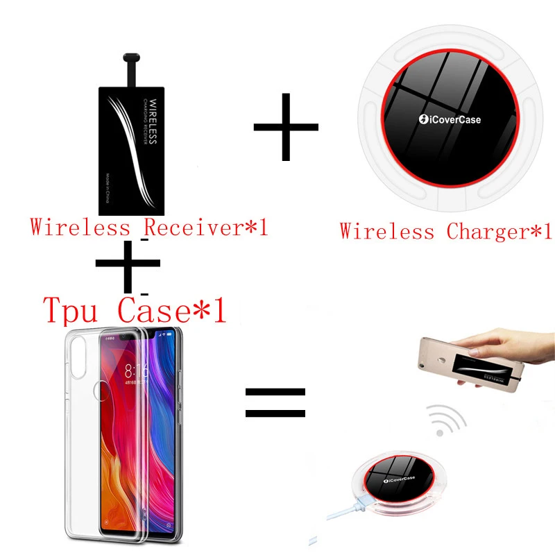 Qi Беспроводное зарядное устройство power Pad для Xiaomi Mi 9 SE 9 power Bank беспроводной зарядный приемник и чехол Чехол для xaomi Mi 9 T Pro 9 T - Тип штекера: Red and Black