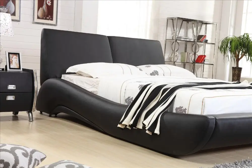 Роскошная мебель для спальни комплекты Топ зерна кожаный подголовник