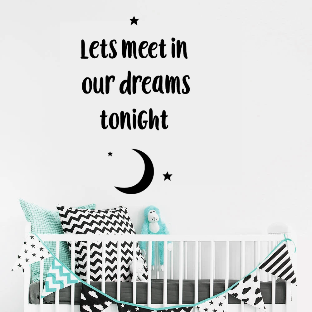 Lets Meet In Our Dreams съемные настенные наклейки для детской спальни Виниловые гостиной