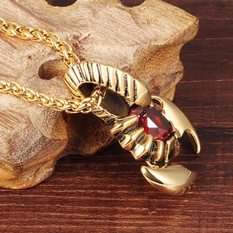 Mixed 2 PCS/LOT Titanium Mens Scorpion Shape Pendant Necklace Steel Chain for Men Accessories | Украшения и аксессуары