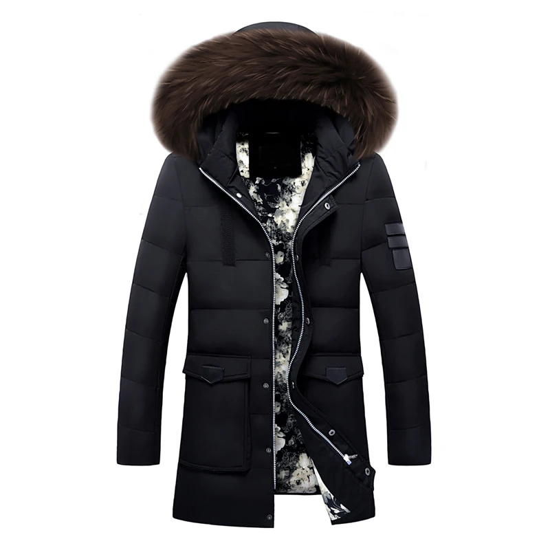 MIACAWOR New -20 Degree Warm Winter Jacket Duck Down Thick Snow Parka Hooded Casual Coat Windproof Outerwear J506 | Мужская одежда