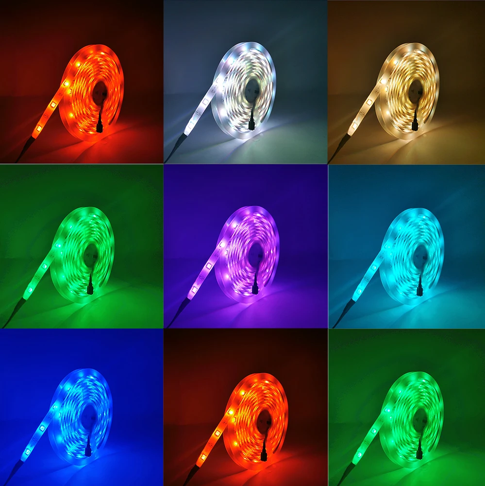 LTG GEE DC12V Светодиодная лента RGB СВЕТОДИОДНАЯ SMD 5050 гибкая полоса 5 м 10 Диод + пульт