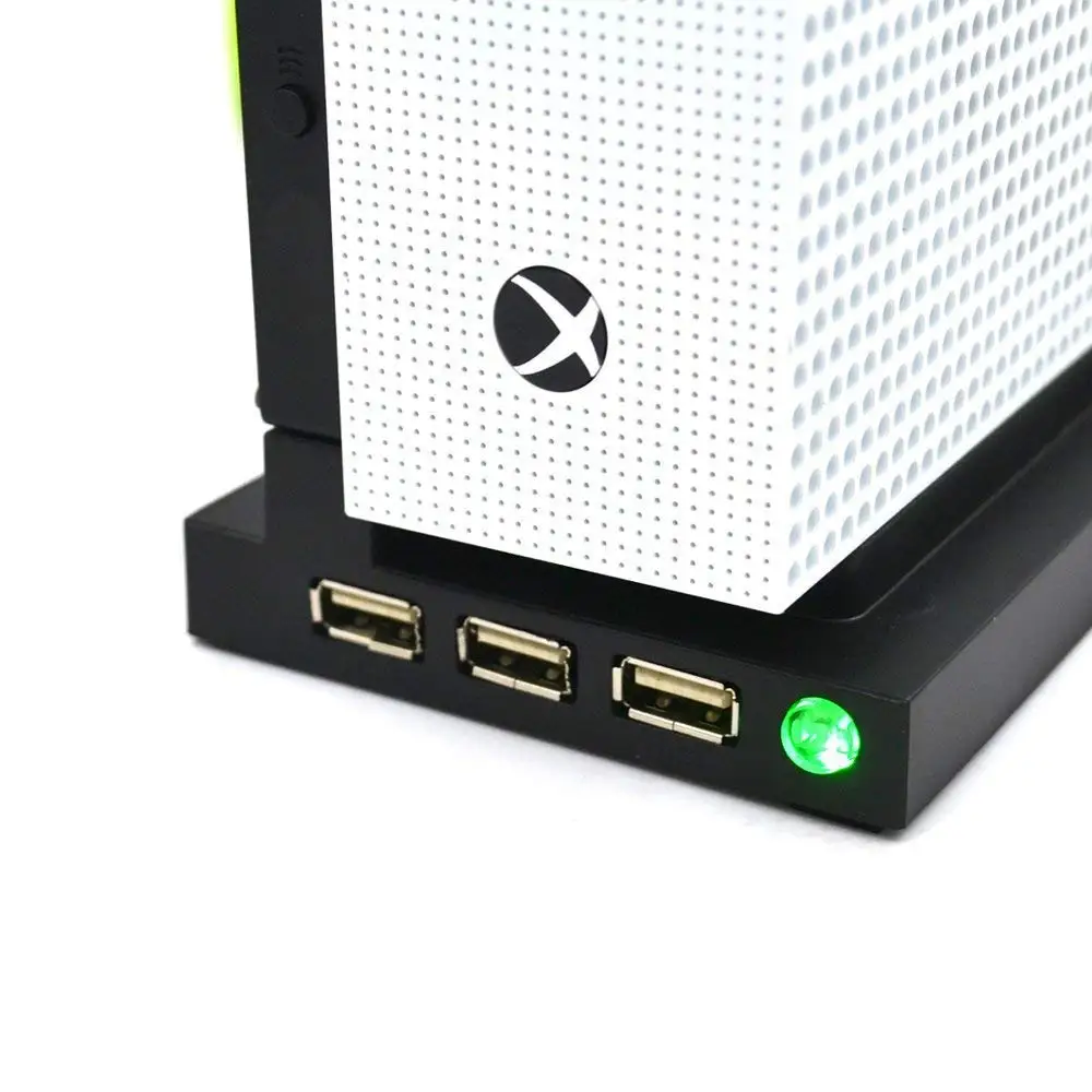Вертикальная подставка с охлаждающим вентилятором для Xbox one S/Slim 3 usb порта верхняя