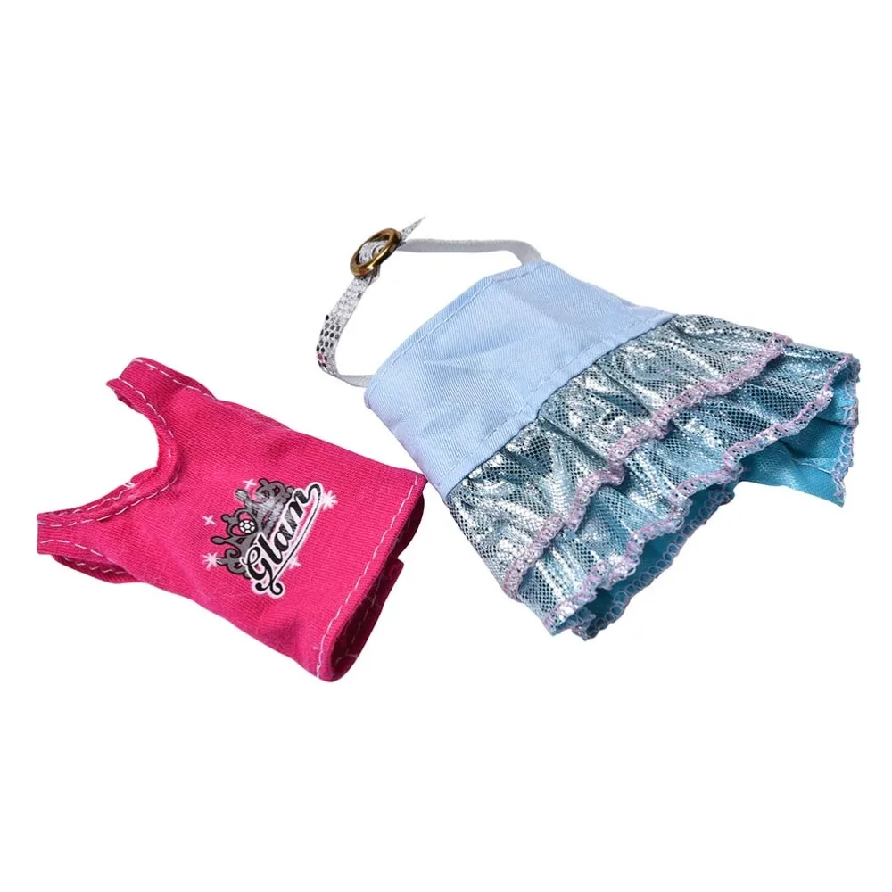 BESTIM INCUK 3 шт./компл. кукла Костюмы белый меховой воротник + майка с розами юбки для 11