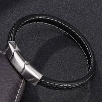 punk style mens bangle adjustable stainless steel exquisite magnet clasp wristband men jewelry bracelet gift bb751