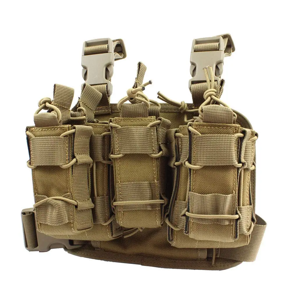 TTGTACTICAL Tactical Drop Leg Rig со съемным двойным штабелером Mag Pouch& 1 одиночный Mag Pouch, Molle Drop Leg Platform