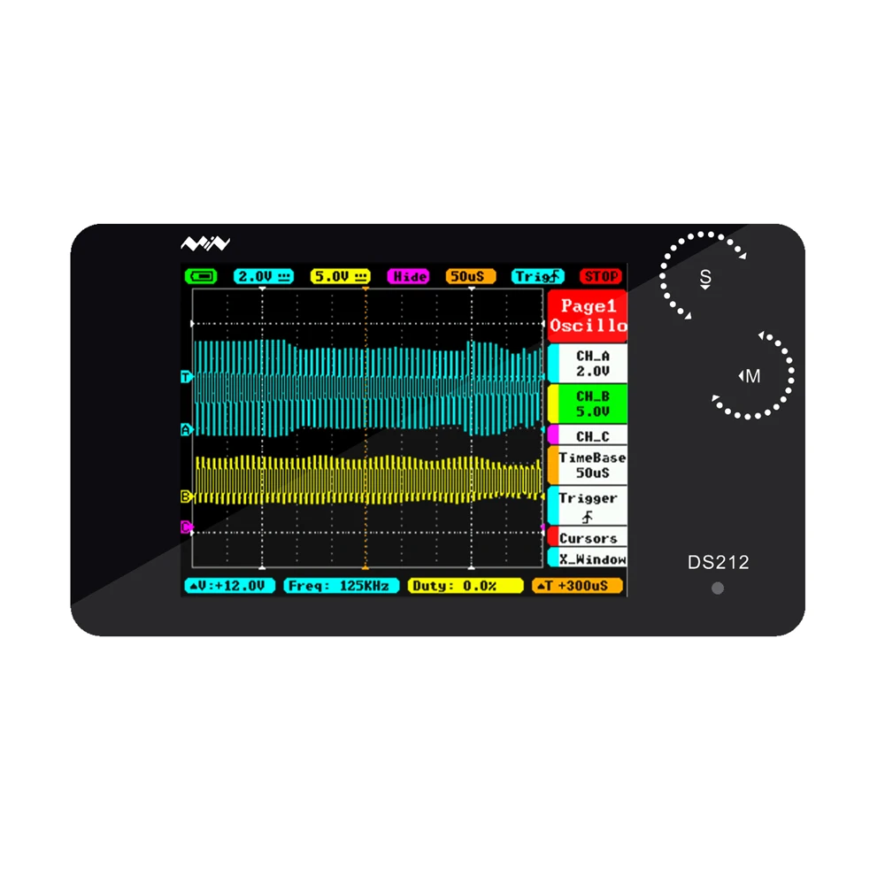 DS212 DSO портативный мини 2 канальный цифровой осциллограф с 320*240 цветной TFT дисплей