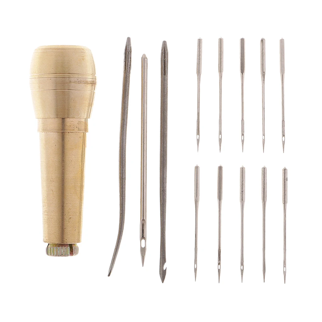 

1 Set Bags Shoe Repair Handle Sewing Tool Needle Awl Leather Craft Boots Kit Leathercraft for household use