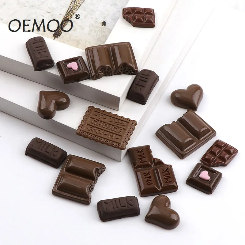 

30PC Mix Chocolate Resin Flatback Flat Back Cabochon Kawaii DIY Resin Craft Decoration Miniature Resin Cream Bread