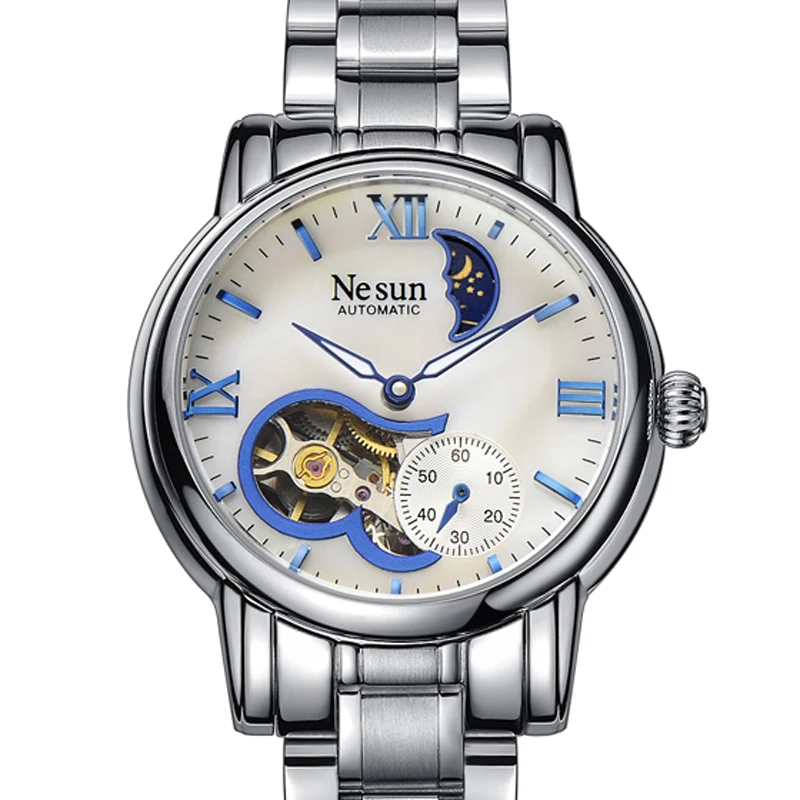 

Switzerland New Luxury Brand Nesun Hollow Women Watch Automatic Self-Wind Stainless steel Clock Waterproof Watches women N9061-4