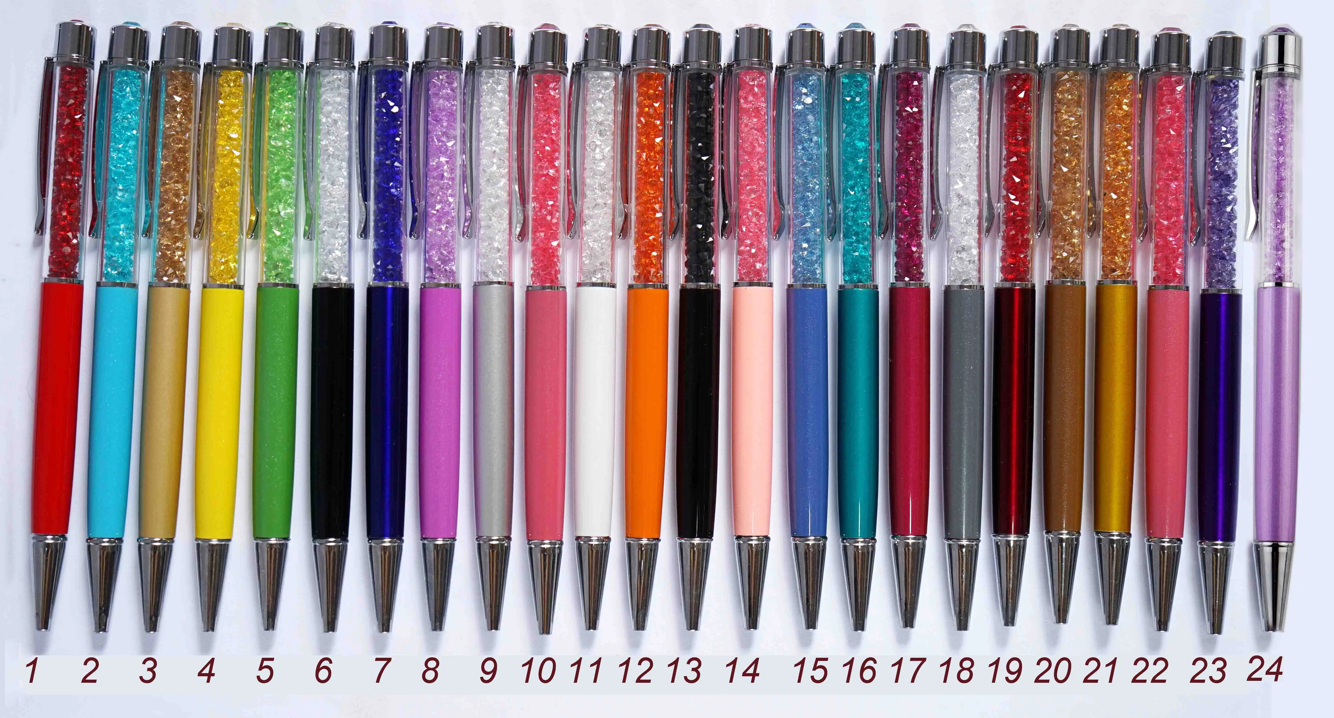 

Luxury crystal pen With pen box and handbag velvet pouch Wedding gift Engraved logo pen