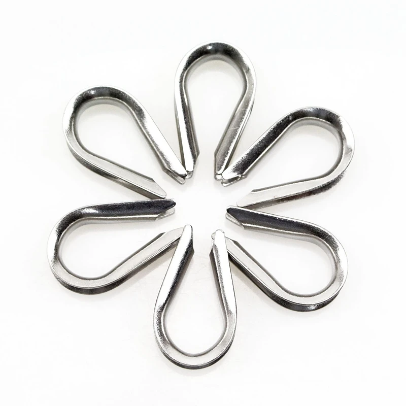 

30 PCS M3 Stainless Steel Thimble for 3/32 inch and 1/8 inch Diameter Wire Rope, Wire Rope Chain Thimble