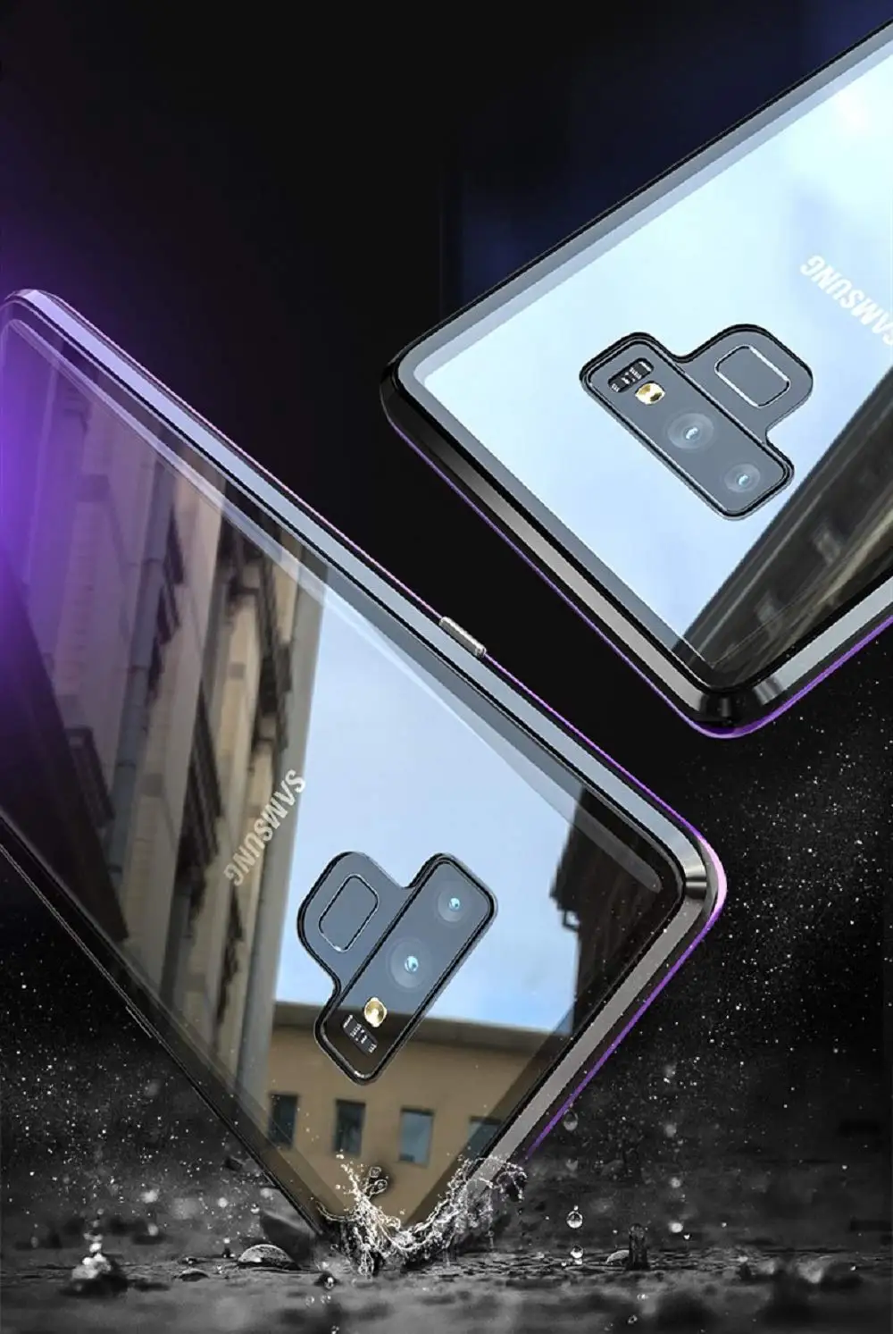 Aojun ультра Магнитный адсорбционный чехол для телефона samsung Galaxy Note 9 металлический