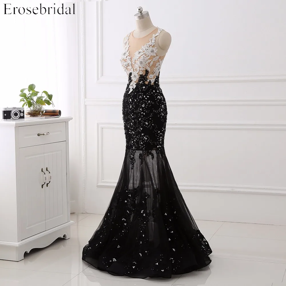 Платье для выпускного вечера Erosebridal с аппликацией в виде Русалочки цвета: белый
