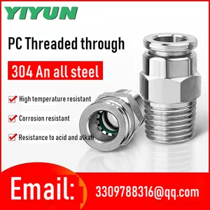 304 Stainless steel Trachea Quick connector High pressure gas mouth Direct docking Pneumatic components PC12-01 PC12-02 PC16-03