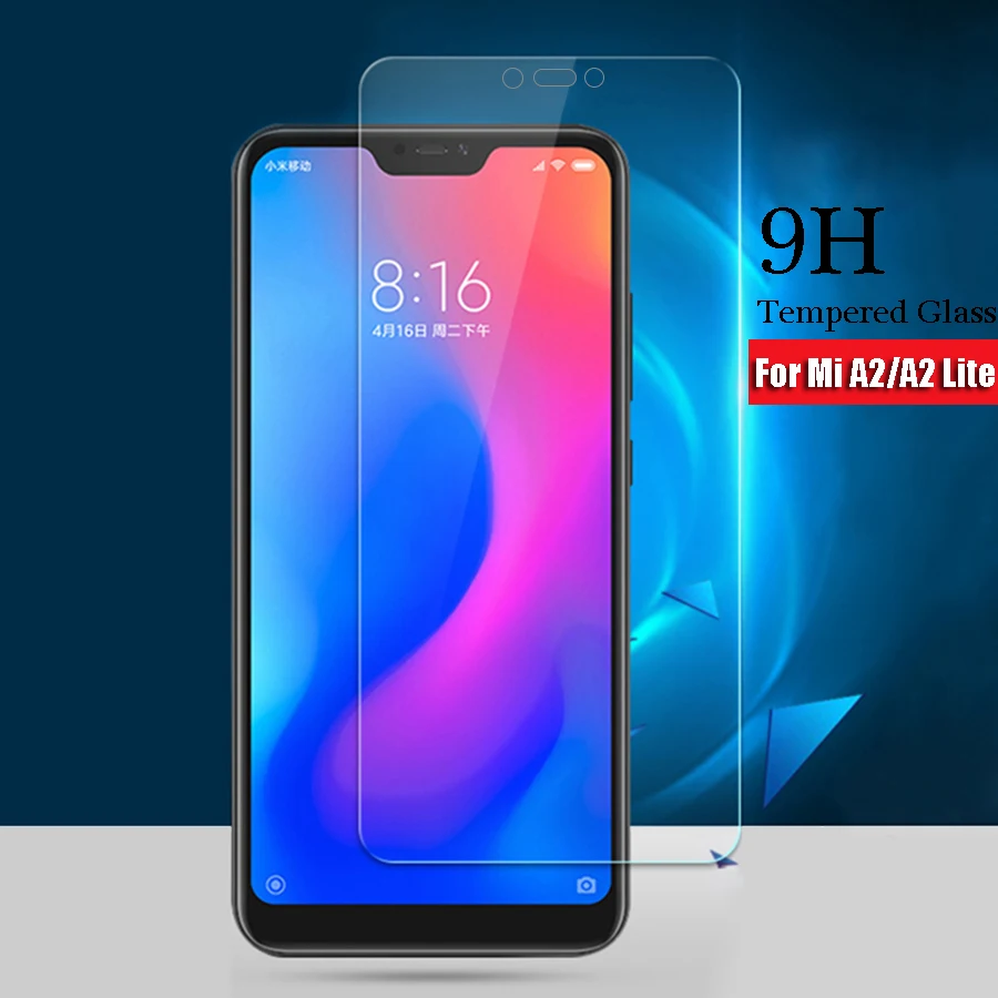 Закаленное стекло 9H для Xiaomi Mi A2 Lite A1 Защита экрана Pocophone F1 Защитная пленка Redmi 6 Pro 6A
