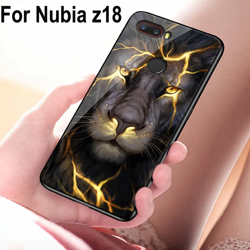 

Роскошный чехол из закаленного стекла для Nubia z18 NX606J чехол Мягкая силиконовая рамка жесткая задняя крышка для Nubia z 18 чехол s nubia z18 чехол
