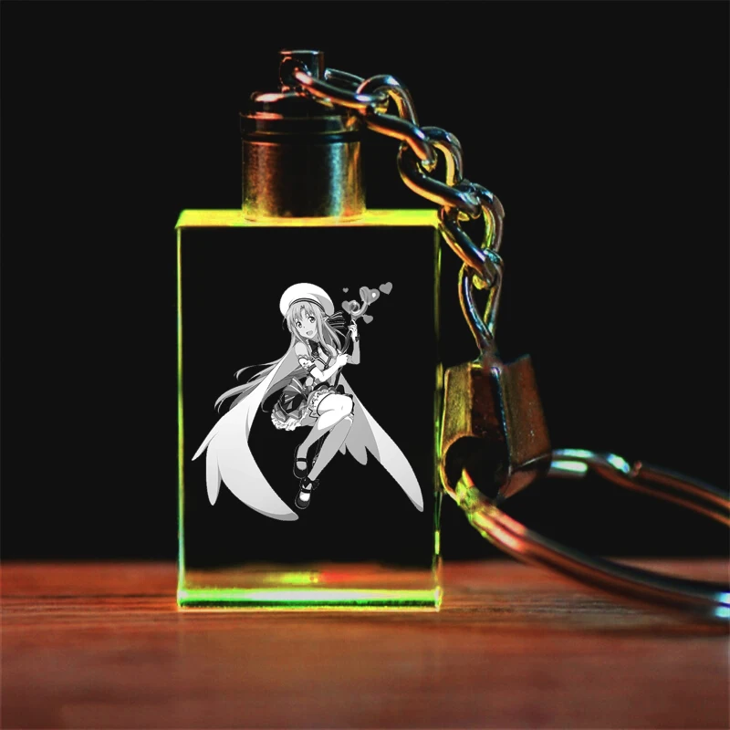 Mahou Shoujo квадратные аниме Светодиодные Брелки фигурка брелок Хрустальная игрушка