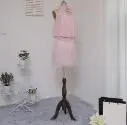 Новое поступление. Длинное шифоновое Короткое мини с открытой спиной, украшенное перьями лавандового цвета. Женские вечерние короткие коктейльные платья - Цвет: same as the photo