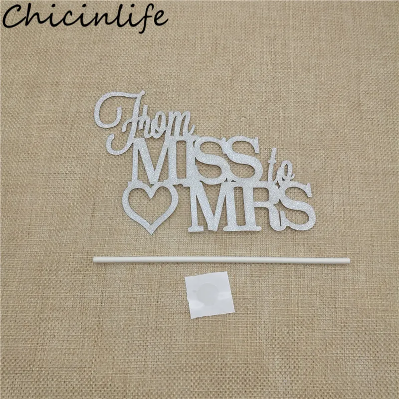 Chicinlife 1 шт. Золотой/Серебряный от мисс до миссис Топпер для торта девичника