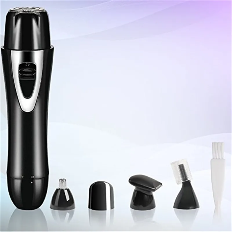 Black With Box Women 4 in 1 Hair Trimming Kit Set Portable Waterproof Lady Shavers Multi-Purpose Electric Hair Trimmer USB Rechargeable - Цвет: Black With Box