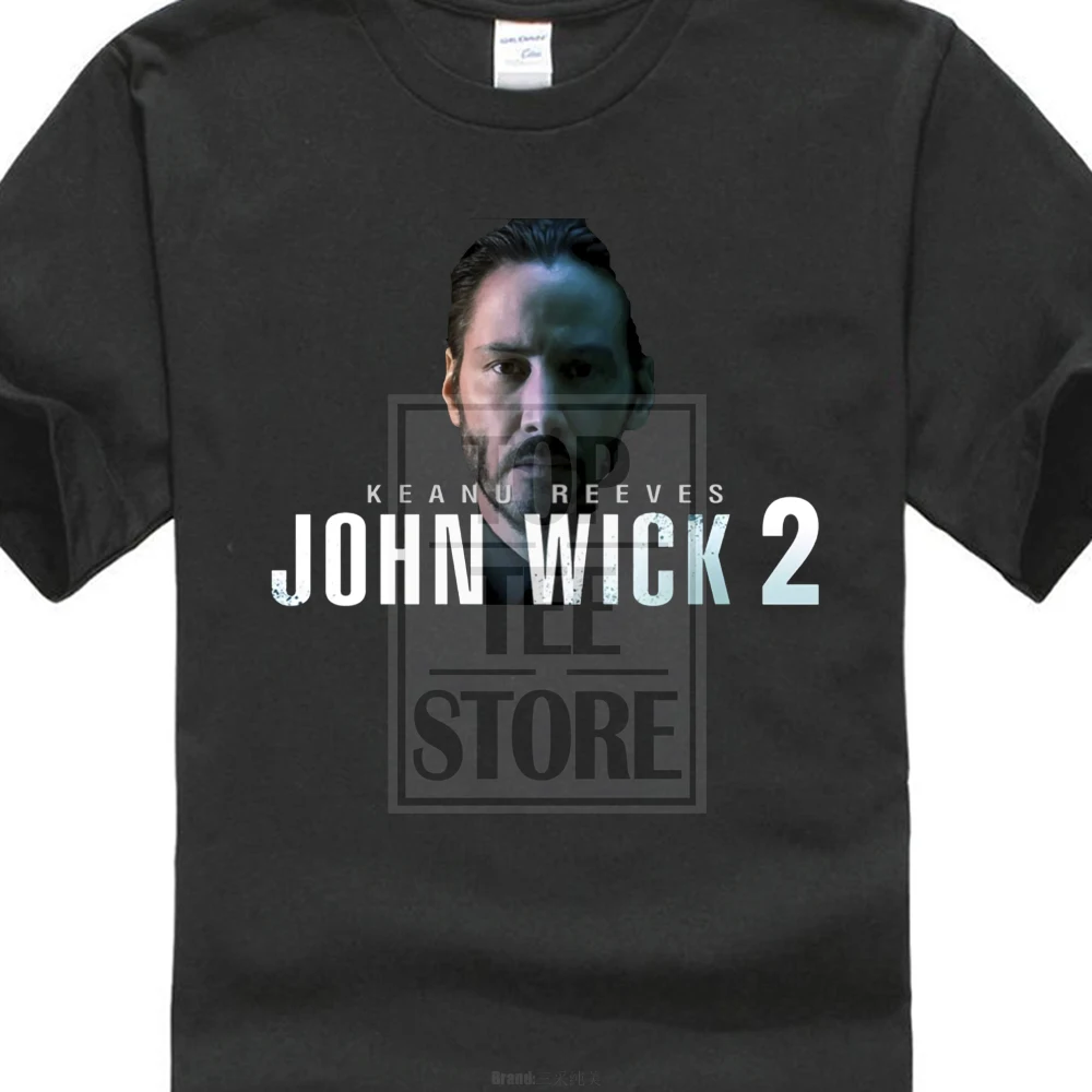 Футболка с короткими рукавами хлопковые футболки новая футболка принтом John Wick 2