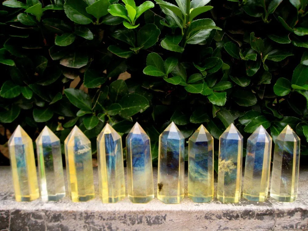 

10pieces 70-90mm yellow smelt quartz crystal point wand free-shipping