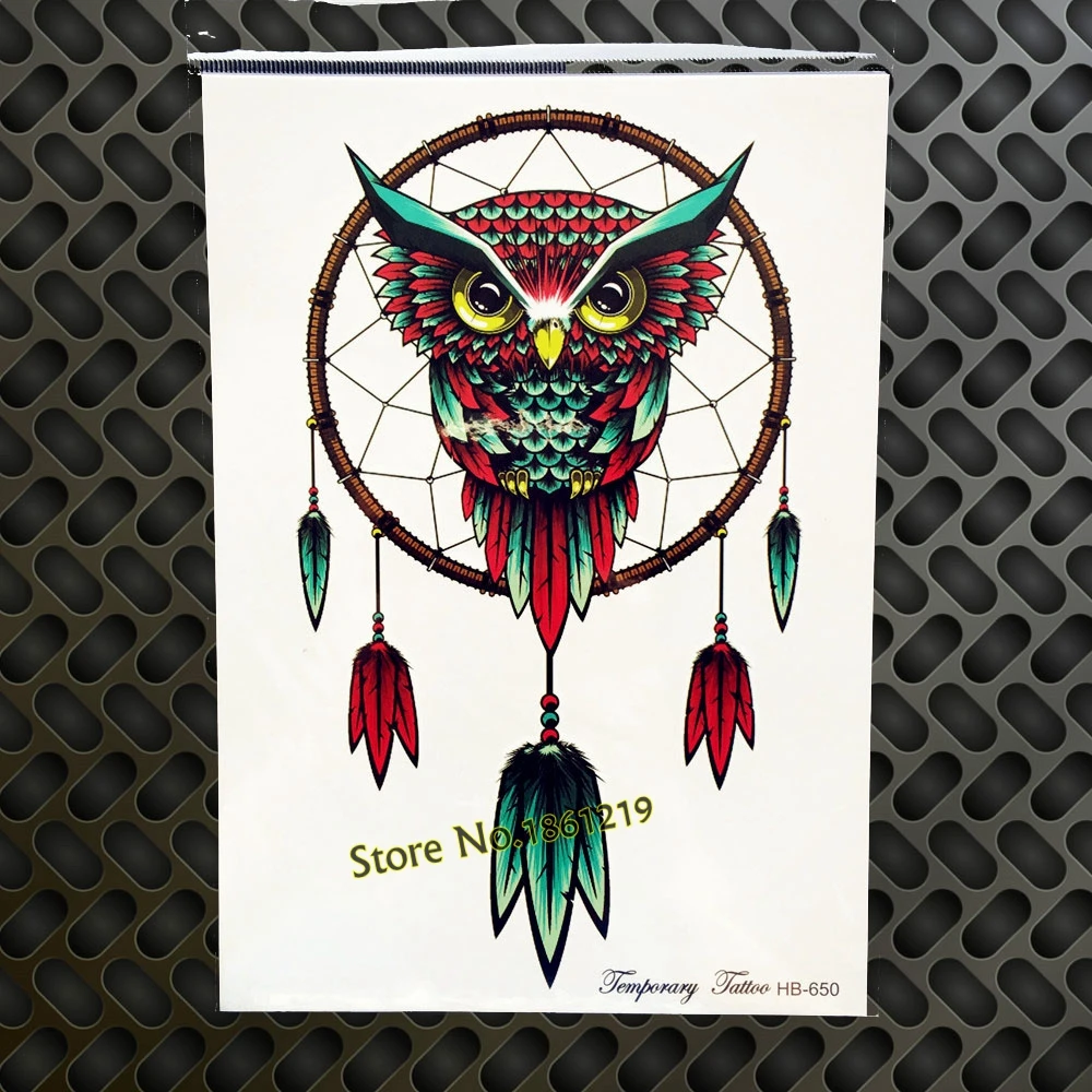 Большой Ловец снов стикер для татуировки тела Женская вспышка временная