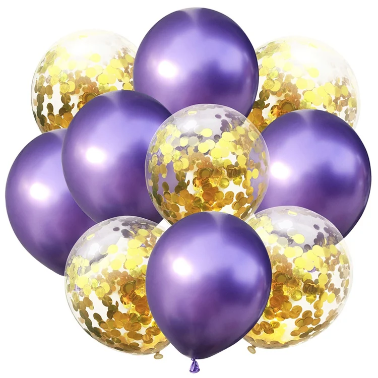 Purple Gold Doriwoo жемчужные металлические конфетти для воздушного шара с днем рождения латексные Свадебные шарики украшения для дня рождения для мальчиков - Цвет: Purple Gold
