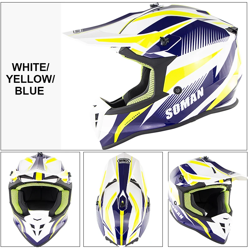 SOMAN SM633 ECE мотоциклетный шлем по пересеченной местности каск MX Dirt Bike гоночный шлем для мотокросса по бездорожью Moto Cascos