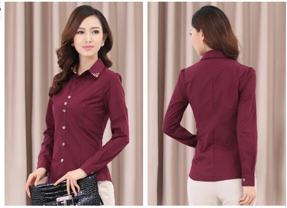 

Women Tops Fashion 2018 Cardigan Blouse Plus Large Size S-6XL Beaded Diamond Women Shirt OL Business Attire blusa feminina AE106