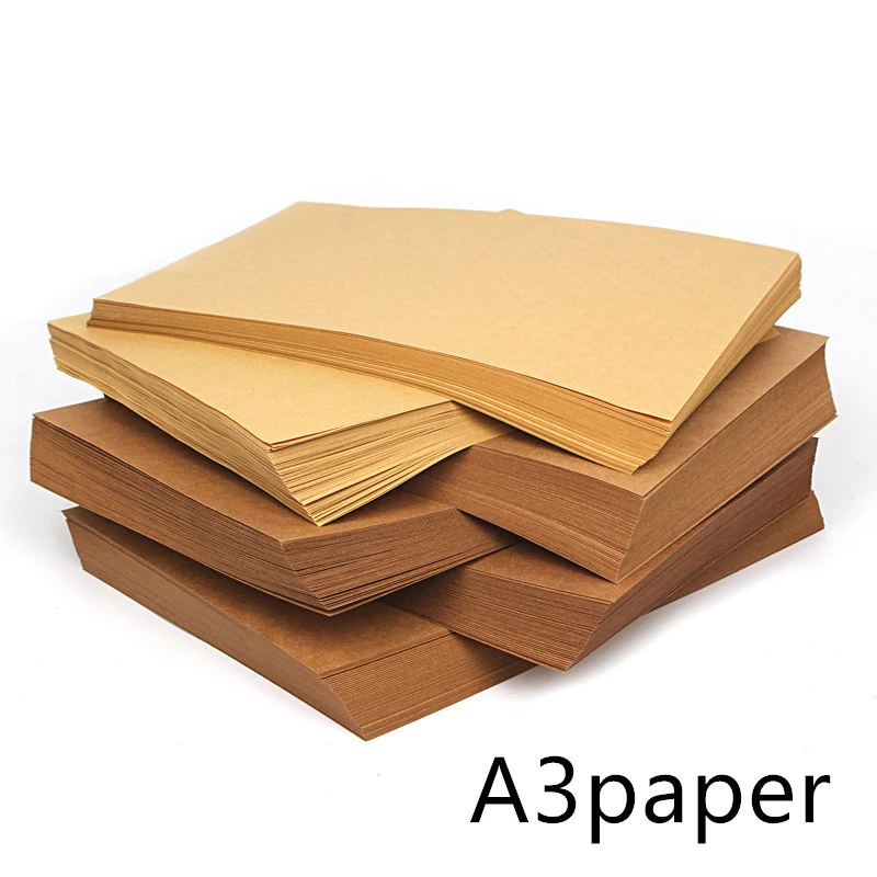 70-200gsm 20pcs High Quality A3 Brown Kraft Paper DIY Handmake Card Making Craft Paper DIY Thick Paperboard Cardboard