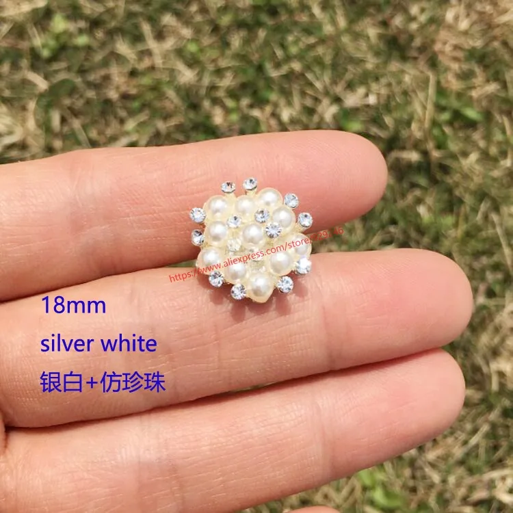 22mm pearl 6 шт./лот, красная Хрустальная пуговица, павлин, зеленый камень, цветок, декоративная пуговица с золотым хвостовиком для пальто, одежды, большая пуговица - Цвет: 22mm pearl