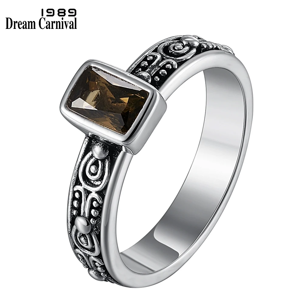 

DreamCarnival 1989 Antique Solitaire Wedding Engagement Rings Women Light Blue Stone Chic Daily Fashion Vintage Jewelry WA11266C