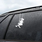 Банки девушка качающиеся наклейки на окна креативные клейкие наклейки на окна виниловые бамперы наклейки для автомобиля длина 15 см