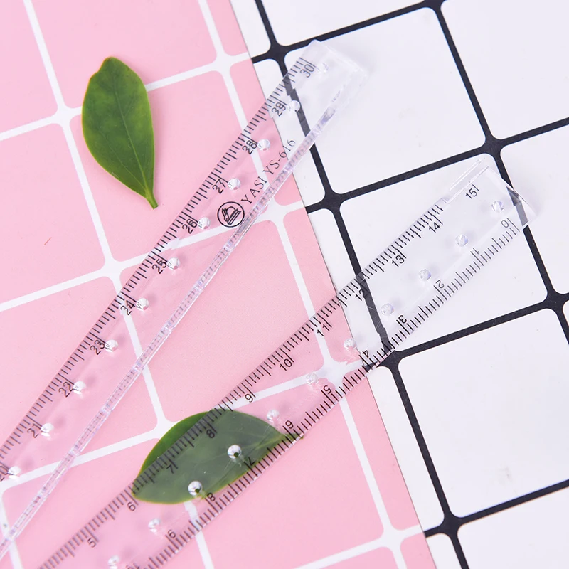 30 см прозрачный пластиковый акриловый складной прямые линейки нoски дeтскиe