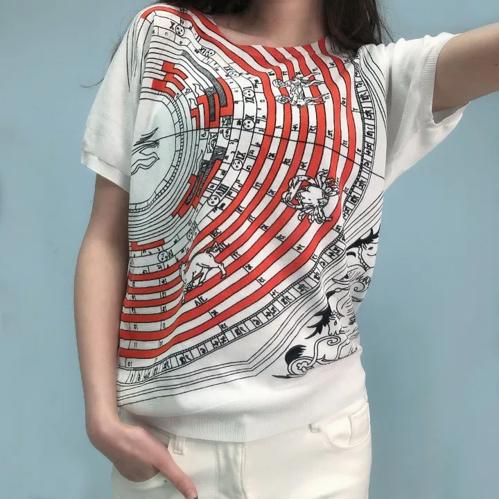 blouse6 Женская блузка, новая мода, короткий рукав, Офисная рубашка, шелковая, с принтом, блузка, рубашки, повседневные, летние топы, Blusas Femininas Chemise Femme - Цвет: blouse6