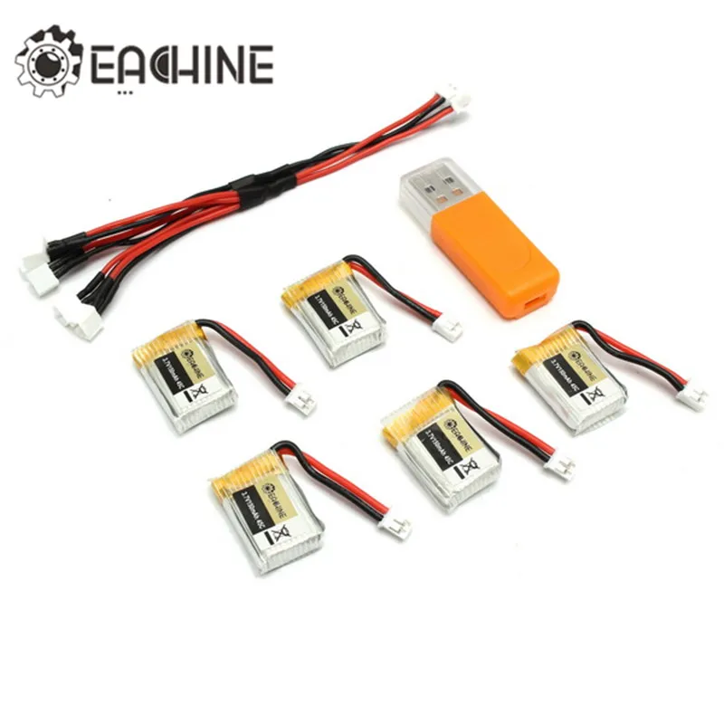 5 шт. Eachine E010 E010C 3 7 В 150 мАч 45C обновленная батарея USB зарядное устройство набор для RC