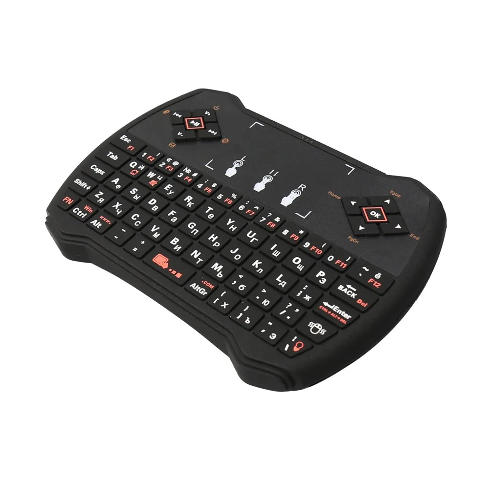 Zoweetek Мини Беспроводная английская клавиатура с подсветкой 2,4 ГГц игровая клавиатура Пульт дистанционного управления тачпад ручной для Android tv Box i28-1